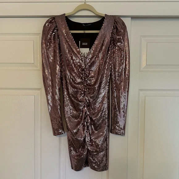 Zara | Dresses | Nwt Zara Mini Sequin Dress Small | Poshmark
